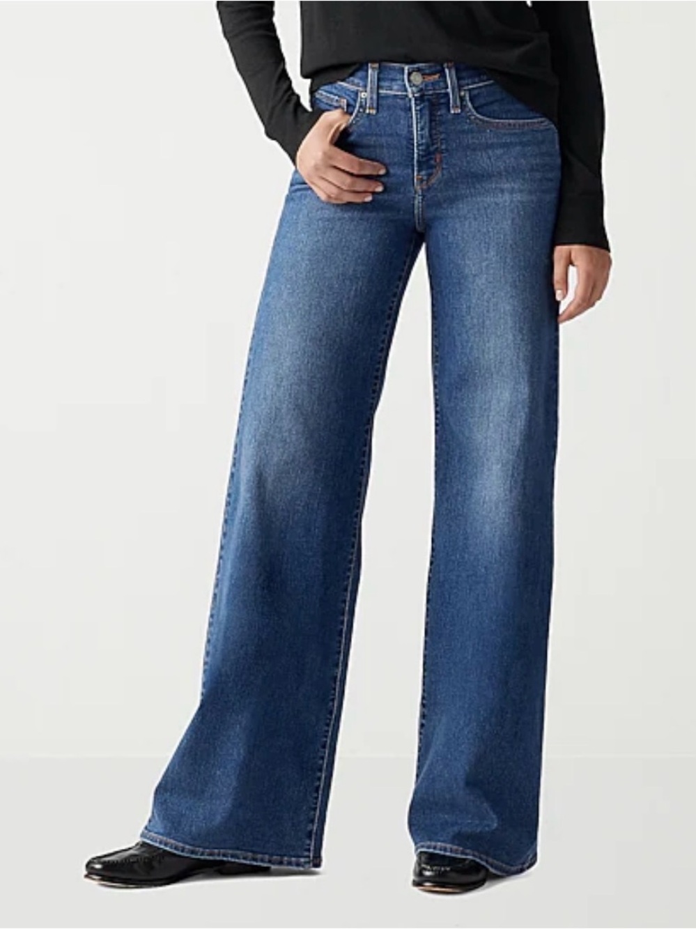 Levi's 318 Shaping Wide Leg Jeans Mid Rise Tummy Control Stretch 14W NEW